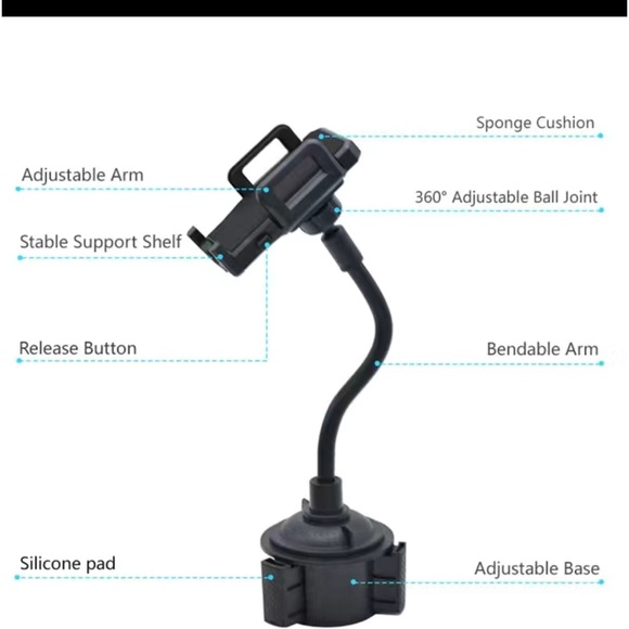 Universal 360 Degree Car Phone Mount Adjustable Gooseneck Cup Holder - Picture 6 of 6